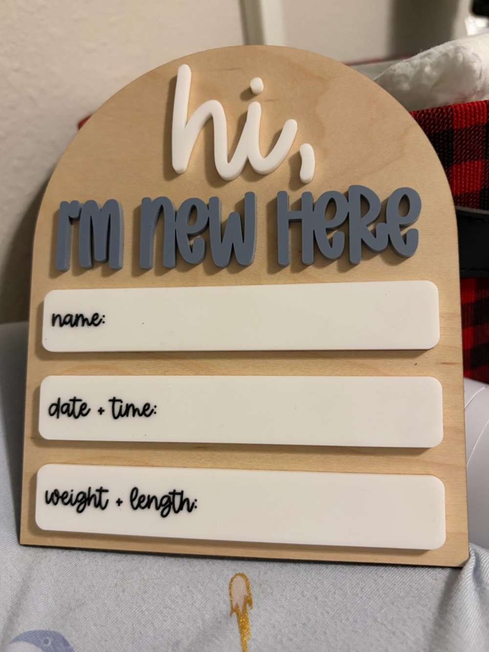 Dry Erase Baby Announcement Sign 💙